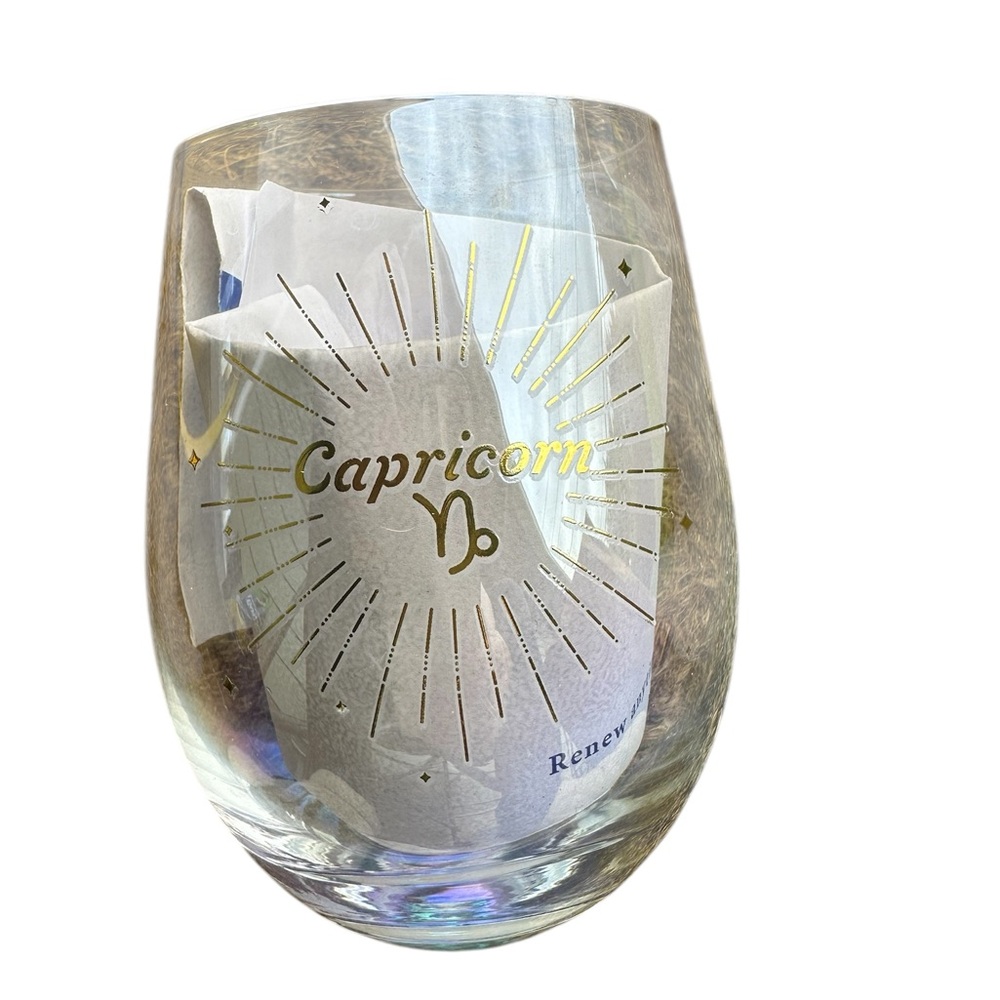 Modern Expressions Zodiac Capricorn Stemless Glass New Irridescent